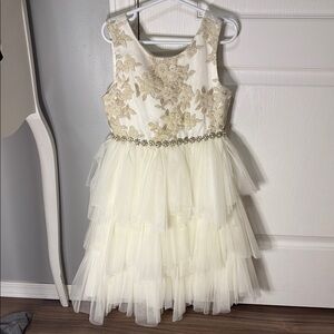American Princess Cream and Gold Formal Dress